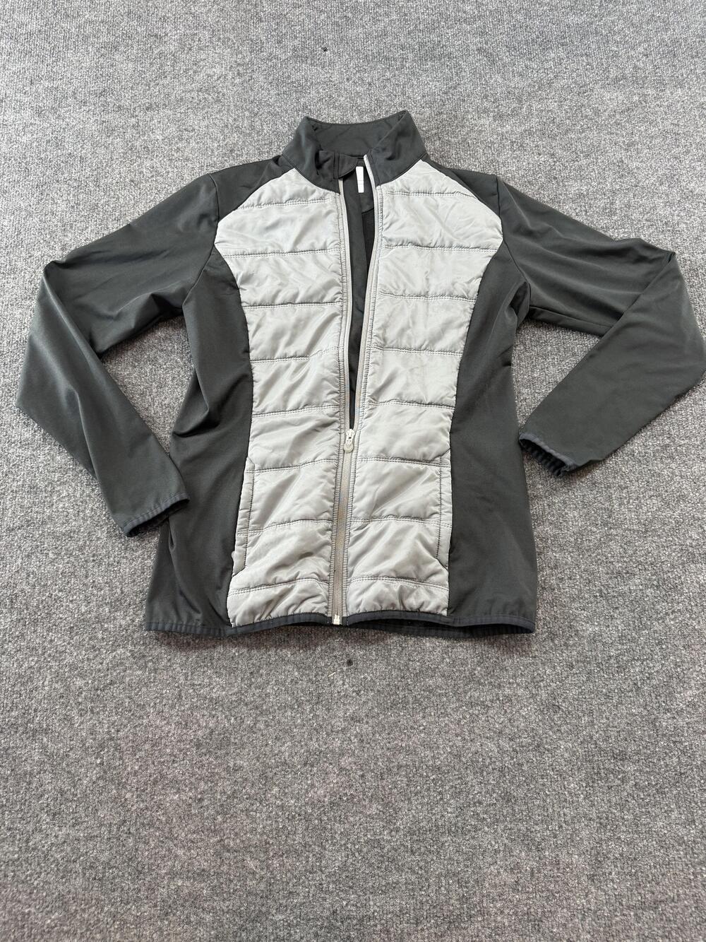 Callaway Opti-Dri Jacket Womens Small Gray Colorblock Full Zip Golf Windbreaker